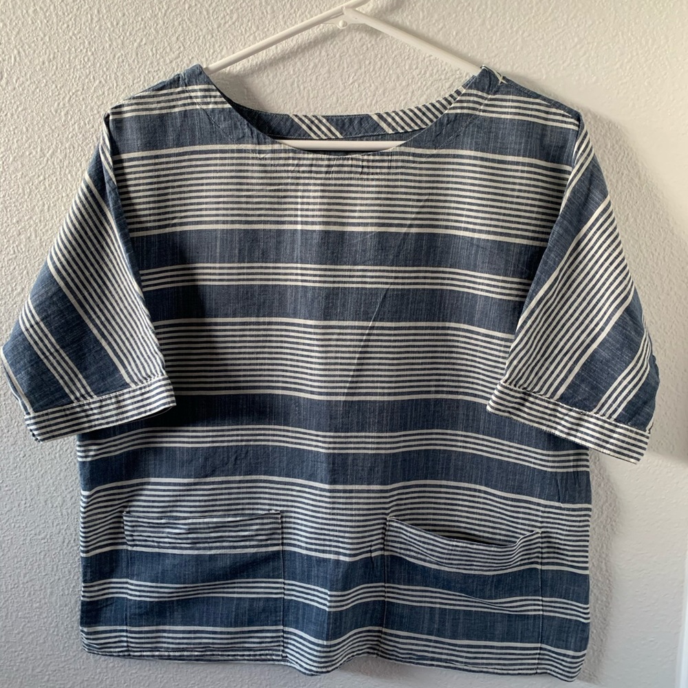 ZARA Woman Premium Denim Collection Stripe Shirt